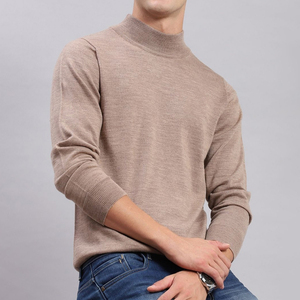 T-shirt en molleton respirant et écologique 100 % coton à col montant et manches longues pour homme, coupe oversize, idéal pour le bureau ou les loisirs - Product Image 1