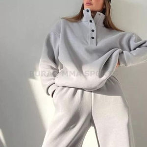 ชุดเลานจ์ลายทางสำหรับผู้หญิง 2 ชิ้น เสื้อแขนยาวติดกระดุมและกางเกงมีเชือกผูก - Product Image 4