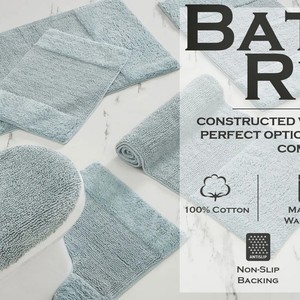 Alfombra de Baño de Algodón de Color Sólido Personalizada OEM, Precio al por Mayor, Alfombra de Baño Lavable de Algodón Suave - Product Image 4