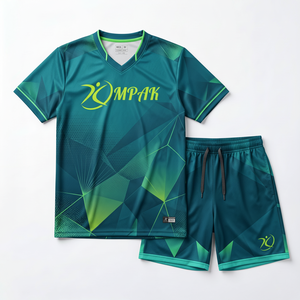 ชุดเสื้อและกางเกงวอลเลย์บอลสีเทาสเลทแบบสั่งทำขายส่ง พร้อมบริการ OEM ชุดทีมแห้งเร็ว ชุดกีฬาซับลิเมชั่น - Product Image 1