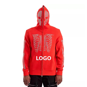 Sweat à capuche vintage personnalisé avec logo, pour hommes, de haute qualité, en coton French Terry, coupe ample, fermeture éclair intégrale, personnalisable pour unisexe - Product Image 1