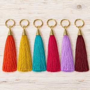 Petit pompon doré en polyester, porte-clés, frange décorative, marque-page, ornement suspendu pour vêtements, rideaux, téléphone portable - Product Image 4