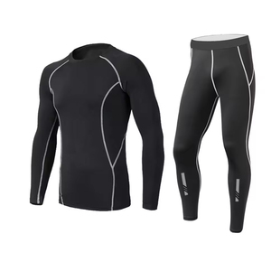 Low MOQ Breathable 2 Piece Gym Workout Tracksuits Compression Set <b>Top</b> Quality <b>Thermal</b> Tracksuit Set for Sale - Product Image 4