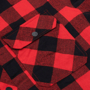 Men Casual <b>Red</b> Flannel Hoodie with Adjustable Zipper Soft Warm Quick Dry & Eco-Friendly for Fall and Winter Wear - Product Image 4