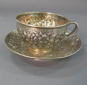 Classic Metal <b>Cup</b> And Saucer <b>Set</b> For Coffee <b>Tea</b> Hotel Restaurant Dining Table Decorative Collection Purpose - Product Image 3