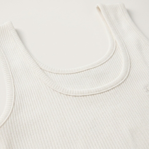 Débardeur côtelé à col montant pour femme, coupe ajustée, extensible, sans manches, mode estivale, personnalisable avec logo, vente en gros - Product Image 6