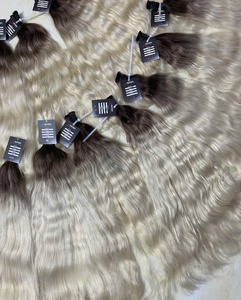 Extensiones humanas vietnamitas de 24 pulgadas 100% Virgen cruda a granel Super doble dibujado Natural ondulado calidad superior 100g colores blanqueados - Product Image 3