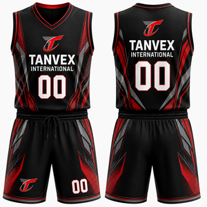 Conjunto de Camiseta de Baloncesto Sublimada TANVEX International, Cuello en V, Sin Mangas, Secado Rápido, Unisex, para Adultos, Todas las Temporadas, Ecológico - Product Image 6