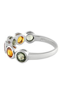 แหวนแซฟไฟร์หลายเม็ดในตัวเรือนเงินแท้ 92.5 รุ่น KLSR-11081 - Product Image 2