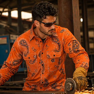 Wholesale 100% Cotton Men Industrial Breathable Flame Resistant Work Wear FR <b>Welding</b> Work <b>Shirt</b> with Customized Color & Logo - Product Image 6