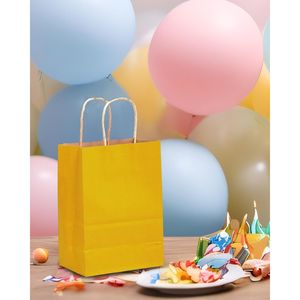 Confezione da 32 Sacchetti Regalo Gialli di Medie Dimensioni con Manici 7.6"x4.75"x10.5" Multiuso - Product Image 3