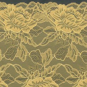 Ribete de Encaje Floral Amarillo Mostaza, 23 cm de Ancho, Elástico, Ligero, para Lencería, Vestidos, Decoración - Product Image 6