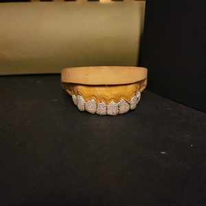 Ensemble de grillz en diamant avec pavé complet en argent sterling 925, bijoux de bouche pour rappeur hip-hop - Product Image 2