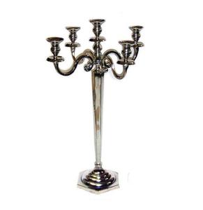 Top vente de haute qualité dernière conception traditionnelle petit aluminium 5 bras candélabres de table couleur argent candélabres de mariage - Product Image 1