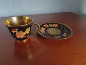 Vintage Metal Cup And Saucer Set For Tea <b>Coffee</b> Drinking And Elegant Dining <b>Table</b> Decoration Purpose - Product Image 1