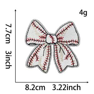Parches Termoadhesivos para Gorras al por Mayor, Parche Bordado Pequeño con Lazo y Decoración de Purpurina para el Día del Partido de Fútbol Americano Universitario de EE. UU. - Product Image 6