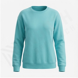 Sudadera corta con media cremallera de alta calidad para mujer, sudadera personalizada con cuello redondo y hombros caídos, sudaderas con capucha, sudadera de algodón de marca - Product Image 2