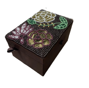 Handmade Floral Beaded Foldable 100% Cotton Jewelry Storage <b>Box</b> Multicolored Embroidery Organizer Special Gift <b>Valentine's</b> - Product Image 4