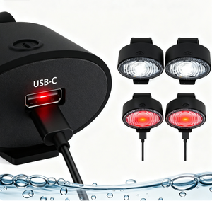 Luces Traseras para Bicicleta Recargables por USB, LED Blanco Frío, ABS y Silicona, 6-10 Lúmenes, IP44 Impermeables para Ciclismo Nocturno - Paquete de 2 - Product Image 5