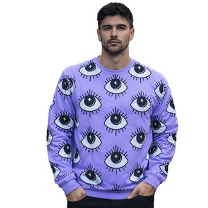 Sudadera Unisex con Estampado Completo, Diseño de Ojos Sublimado, Cuello Redondo, Estilo Urbano, Poliéster, OEM ODM - Product Image 1
