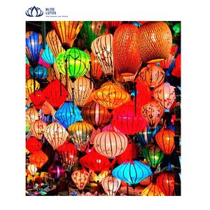 BEST SELLER Eco Friendly Hoi An Silk <b>Lanterns</b> | Traditional Handmade Folding Hanging <b>Lantern</b> for Festival - Product Image 1