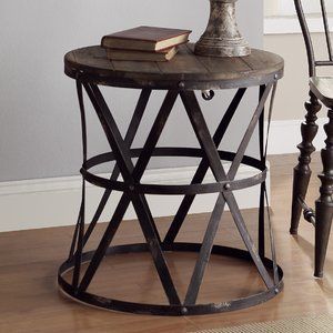 Table d'appoint en fer avec plateau en bois, tendance et pratique au quotidien, suivant les dernières tendances - Product Image 3