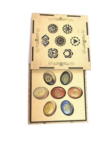 Kit de Sanación con Piedras Preciosas de 7 Chakras, Grabado Ovalado, con Caja de Madera Personalizada, Piedra Natural, Cristales Amayra al por Mayor, INDIA - Product Image 4
