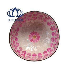 Bol en noix de coco mosaïque de perles fait main vietnamien écologique, design classique, passe au lave-vaisselle, idéal pour la décoration intérieure et comme cadeau – Vente chaude - Product Image 1