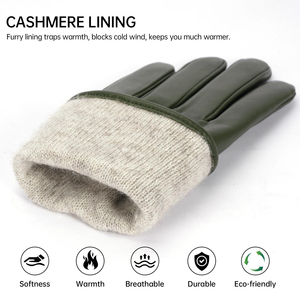 Gants d'hiver en cuir uni pour femmes, décontractés, multifonctionnels, compatibles avec les écrans tactiles, pour garder les mains au chaud, pour l'extérieur et le quotidien, gants tendance - Product Image 4
