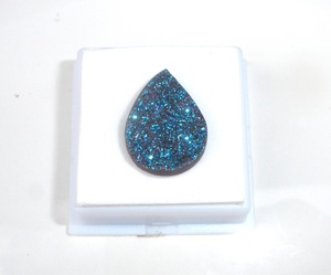 Gema de cuarzo Drusy azul místico en forma de pera, para la fabricación de joyas (20 x 15 mm) - Product Image 2