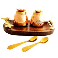 Ensembles de cadeaux de retour de mariage bocal à fruits secs dorés amandes noix de cajou bocaux avec couvercle avec plateau noir coffret cadeaux de festival