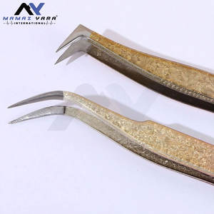 Pince à épiler pour ongles et cils, lot de 4 pièces avec miroir, motif fleur de glace, comprenant 2 pinces multifonctionnelles pour le nail art - Product Image 4