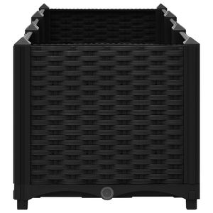 Bac à fleurs surélevé en polypropylène noir durable 47,2x15,7x15,0 pouces pour fleurs et plantes - Product Image 5