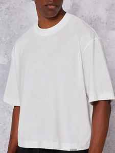 Camisetas Personalizadas Lisas de Algodón 100% con Hombros Caídos y Cuello Redondo, Estilo Vintage con Lavado Ácido para Hombre - Product Image 4