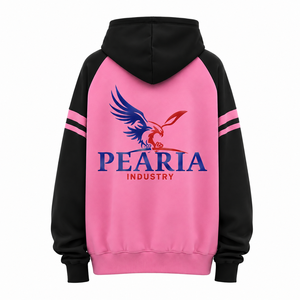 Color Block Men's Front Custom Logo Heavyweight Fleece Polyester Hooded <b>Raglan</b> Sleeve Pullover Hoodie Quick Dry Winter - Product Image 4