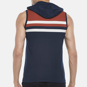 Sudadera sin mangas con capucha para hombre, de punto, color sólido, informal, para verano, con bolsillos, sudaderas sin mangas con capucha - Product Image 3