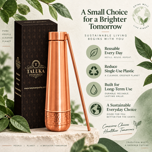 ขวดน้ำทองแดงแท้ 1 ลิตร สำหรับใช้ในบ้าน สำนักงาน โยคะ ของขวัญ ประโยชน์ต่อสุขภาพแบบอายุรเวท ขวดทองแดงแท้แบบใช้ซ้ำได้ - Product Image 4