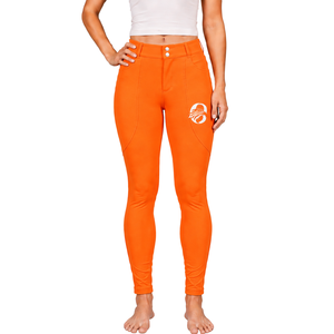 Pantalons d'équitation orange pour femmes, leggings d'équitation taille haute, pantalons d'équitation extensibles, culottes de cavalier confortables, vêtements de sport pour l'entraînement - Product Image 1
