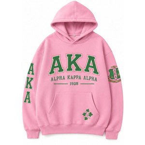 Sudadera con Capucha Alpha Kappa Alpha, Sudadera de la Hermandad AKA, Sudadera Rosa y Verde - Product Image 5