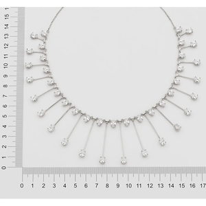 Collar de Gargantilla de Lujo para Mujer, Chapado en Rodio, con Circonitas Cúbicas de Corte Brillante Redondo, Cadena de Serpiente, Joyería para Boda - Product Image 2