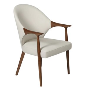 Modern Solid Wood <b>Dining</b> <b>Chair</b> Upholstered Faux Leather Seat Back Midcentury Design for Home <b>Dining</b> Use - Product Image 2