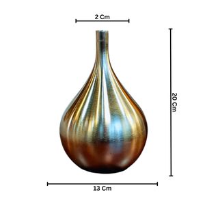 Florero de Metal con Acabado en Latón en Forma de Lágrima, Elegante Centro de Mesa Decorativo para Sala de Estar, Oficina, Hogar y Estantes - Product Image 6