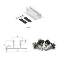Système de fixation de panneaux solaires sur toit en aluminium Wanhos, mini rail court