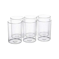 Ensemble de six verres à boire réutilisables en plastique transparent, résistants et transparents, pour la cuisine, les fêtes et les repas en plein air