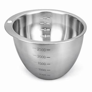 Cuenco para mezclar ensaladas, cuenco decorativo de acero inoxidable, juego de vajilla, cuenco medidor, utensilios de cocina de acero inoxidable - Product Image 1