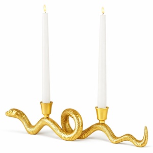 Modern Snake Upright Metal Candle Holder Single Taper Serpent Candlestick <b>Decorative</b> <b>Table</b> Accent new looks candle stand nature - Product Image 4