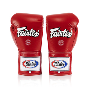 Guantes de Sparring Fairtex Profesionales de Cuero Rojo Personalizados con Cordones, Agarre Ergonómico, Logotipo OEM, Guantes Unisex para Competición con Logotipo Personalizado - Product Image 3