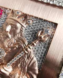 Rose Gold Religious <b>King</b> Pendant With <b>Crown</b> And Staff Moissanite Inlay Bezel Setting Unisex Christian Charm - Product Image 5