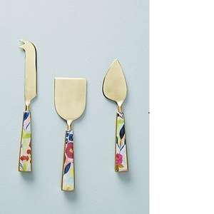 Juego de Cubiertos SHEERI HANDICRAFTS de 4 Piezas, Acero Inoxidable y Cerámica, Ecológicos, Estilo Occidental, Cuchillo para Carne, Tenedor, Cuchara para Servir, Acabado Espejo - Product Image 3