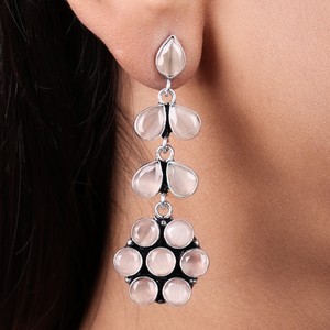 Wholesale Oxidized <b>Silver</b> Multi Stone <b>Dangle</b> <b>Earrings</b> Bulk Supplier | Direct Factory Manufacturer | Hot Selling Ready Stock - Product Image 2